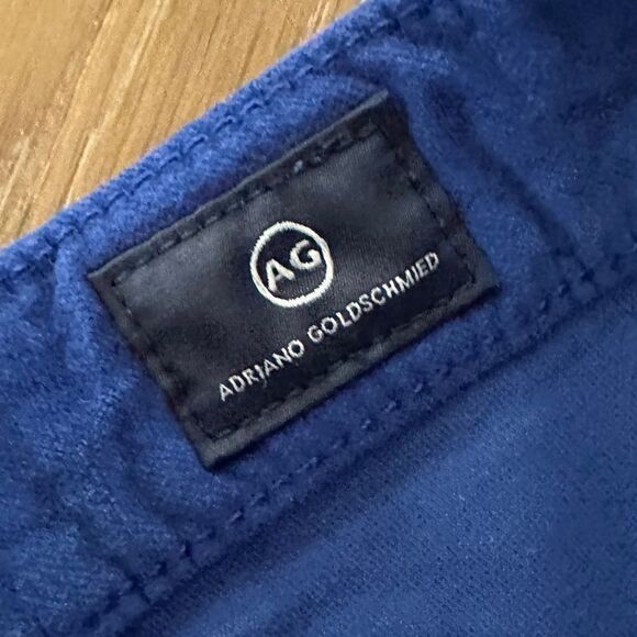 AG The Farrah High Waist Velvet Jeans in Egyptian Blue - Picture 6 of 12